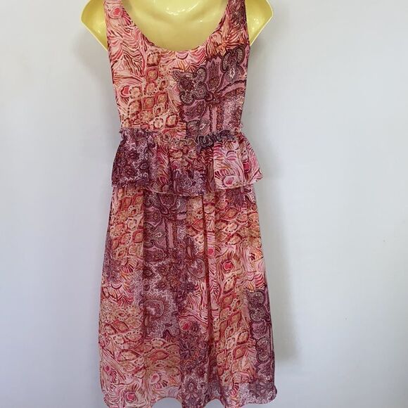 Voyage Los Angeles Dress Pink Paisley “Mediterranean Capri” Dress Sz Sm - Picture 6 of 7